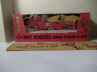 RARE 1957 ROY ROGERS HORSE TRAILER & JEEP IDEAL TOY IN BOX VINTAGE 