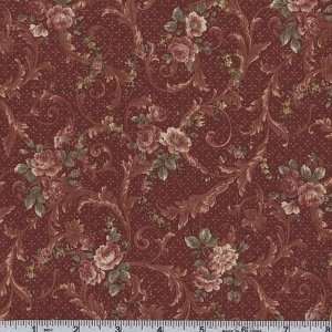  45 Wide Mary Rose Antoinette Scroll Wine Fabric By The 