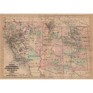   Map of California, Colorado, New Mexico & Utah