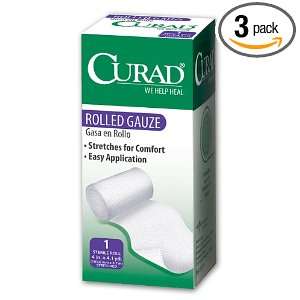  Curad Rolled Gauze, 4 Inches X 4.1 Yards (Pack of 3 