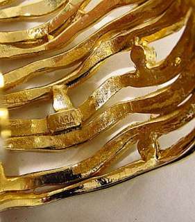 New Kara Ross $250 Wave Cuff Wide Bracelet Stones 18k Gold Plated Gift 