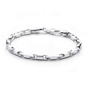   Jewelry Sterling Silver 18 Gauge Barrel Links Chain Bracelet Jewelry