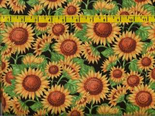   Treasures Sunflowers on Black by Debi Hron Cotton Fabric Quilting