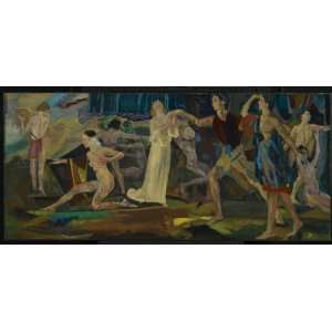  FRAMED oil paintings   Arthur Bowen Davies   24 x 12 