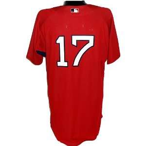 Manny Delcarmen #17 2008 Red Sox Game Used Batting Practice Red Jersey 
