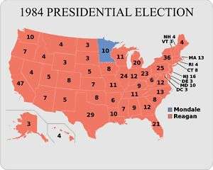 President Ronald Reagan 1984 Electoral map metal sign  