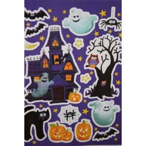  Ghosts & Haunted House Scene Halloween Color Clings Window Mirror 