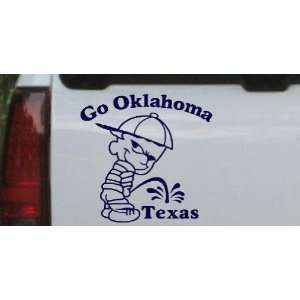 Go Oklahoma Pee On Texas Car Window Wall Laptop Decal Sticker    Navy 