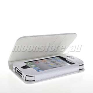 CROCODILE LEATHER WALLET FLIP POUCH CASE COVER FOR APPLE IPHONE 4 4S 