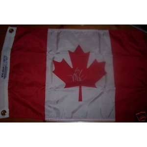 Mike Babcock autographed Canada Flag 2010 Gold Medal   Sports 
