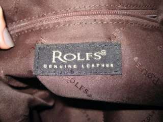 ROLFS Dark Brown Leather Hobo Shoulder Bag Purse  