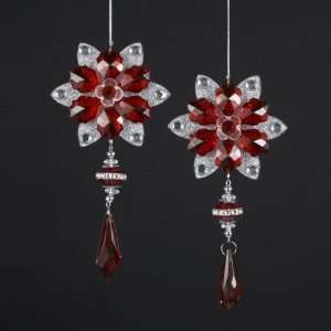  Club Pack of 24 Red and Silver Extravagant Jewel Snow 
