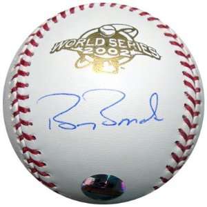  Autographed Barry Bonds Baseball   2002 World Series PSA 