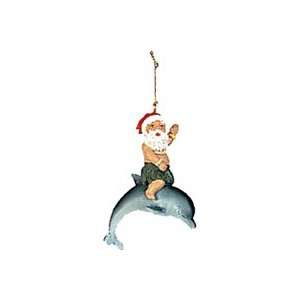  Poly Resin Xmas Ornament / Riding Dolphin