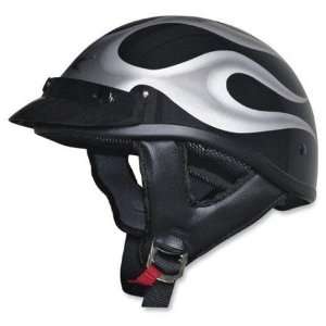  AFX FX 66 Beanie Flame Half Helmet Small  Black 