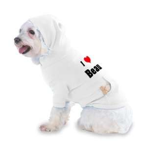  I Love/Heart Beau Hooded T Shirt for Dog or Cat LARGE 