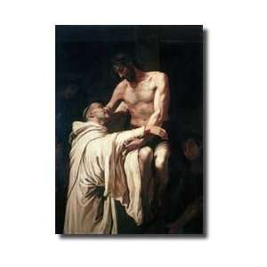 Christ Embracing St Bernard Giclee Print 