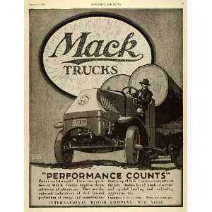 1920 Ad Mack Trucks Farm Tractors Load Tree Trunks Timber 