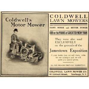 1908 Ad Coldwell Motor Lawn Mower Jamestown Exposition 