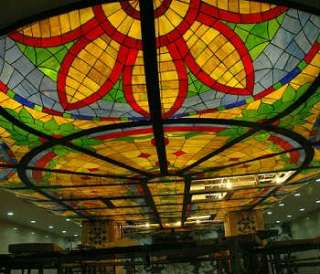   stained glass ceiling finished for a restaurant price point was an