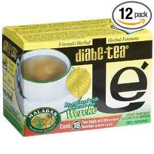 Malabar Diabe Tea Herbal Formula Diabetics Tea, 18 Count Teabags (Pack 