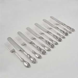 Sharon by 1847 Rogers, Silverplate Luncheon Forks & Knives, 12 PC Set 