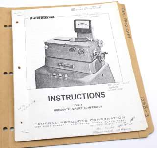 Federal Horizontal Master Comparator 136B 3 PRISTINE  