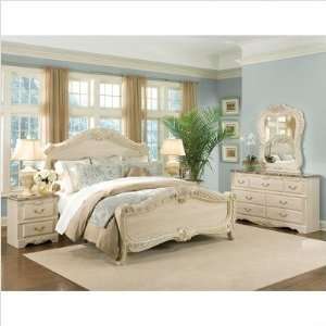  Rococo Eastern King Panel Bed In Cream Finish by Standard Furniture 