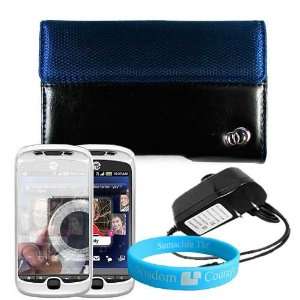  Blue HTC MyTouch Slide 3G Two Tone Carrying Case + Wall 