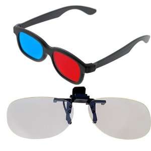  3D Red/Cyan Glass + Newest 3D Polarized Glass for watching 3D Movies 