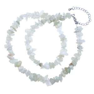   Silver Green Aventurine Stone Chip Necklaces Pugster Jewelry