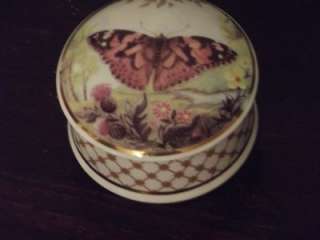 Falcon China Staffordshire England, Butterfly Jewelry Trinket Box 