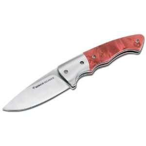  Boker USA Gentlemans Folder with Red Maple Wood Handle 