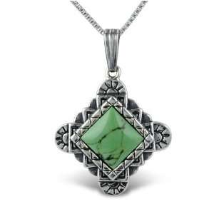  Vintage Style Green Turquoise Pendant Jewelry