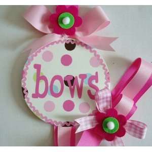    hand painted round wall hair bow holder   bows