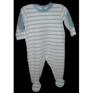  Petit Bateau Blue & White Striped Footie Baby