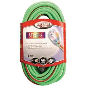   Gauge Neon Stripe Outdoor Extension Cord with Lighted Ends, Green/Red