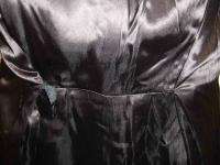 LOUIS VUITTON LADIES BLACK WOOL COAT with FUR COLLAR/SIZE 40/USED/BELT 