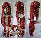 FAIRY TAIL ERZA Dark Red cosplay wig long 100CM x.53