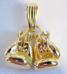 14 kt yellow Gold Solid Boxing Gloves Pendant   Charm  