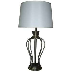  Fangio 31 inch Metal Table Lamp in a Brushed Steel Finish 