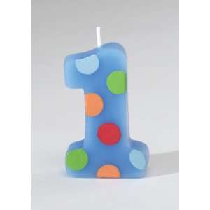  1st Birthday Molded Party Candles   Polka Dots Boy Toys & Games