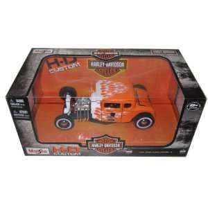   Davidson Orange With Flames #1 1/24 by Maisto 32175 Toys & Games