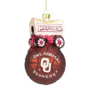 Oklahoma Sooners NCAA Glass Mascot Basketball Ornament (5 inch)