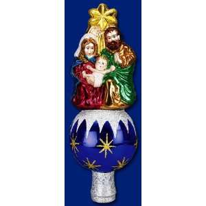  Mercks Old World Christmas Holy family tree topper glass 
