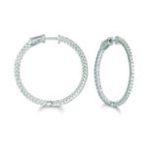    14K White Gold HI Diamond Hoop Earrings Arts, Crafts & Sewing