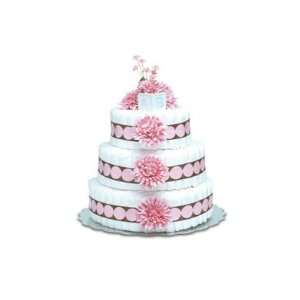  Pink Mums   Pink Dots   Large Baby Shower Diaper Cake 