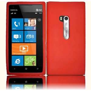  Red Silicone Jelly Skin Case Cover for Nokia Lumia 900 