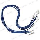 10pcs Blue Korean Suede Cord Wire Necklace Lobster Clasp Findings 