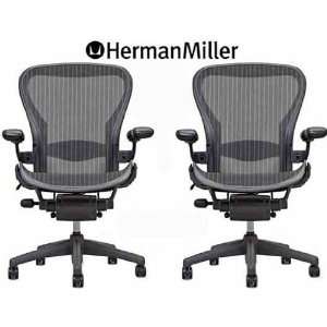  TWO   Herman Miller Aeron Chair Medium Size (B) Lumbar 